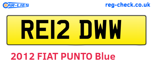 RE12DWW are the vehicle registration plates.
