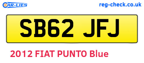 SB62JFJ are the vehicle registration plates.