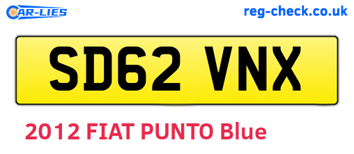 SD62VNX are the vehicle registration plates.