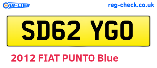 SD62YGO are the vehicle registration plates.