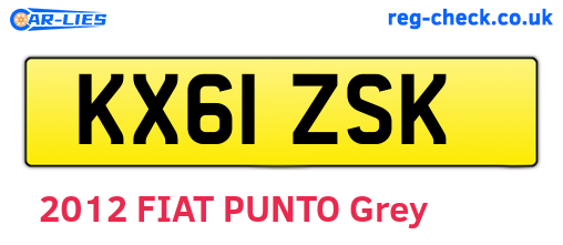 KX61ZSK are the vehicle registration plates.
