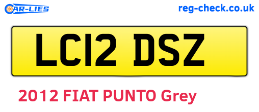 LC12DSZ are the vehicle registration plates.