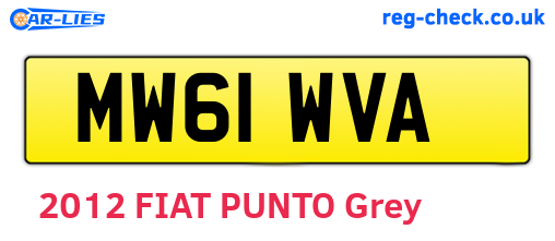 MW61WVA are the vehicle registration plates.