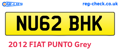 NU62BHK are the vehicle registration plates.