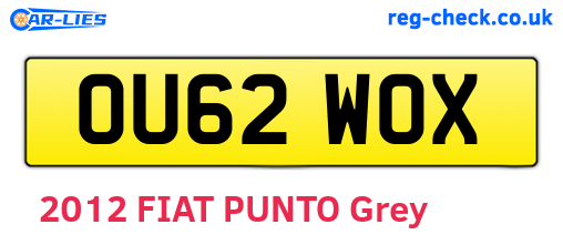 OU62WOX are the vehicle registration plates.