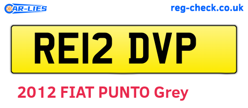 RE12DVP are the vehicle registration plates.