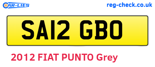 SA12GBO are the vehicle registration plates.
