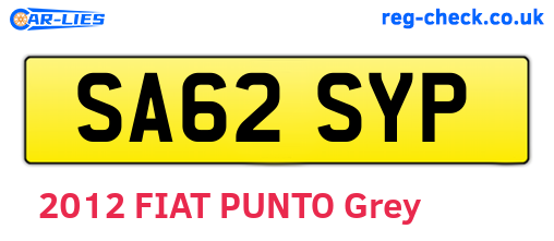SA62SYP are the vehicle registration plates.