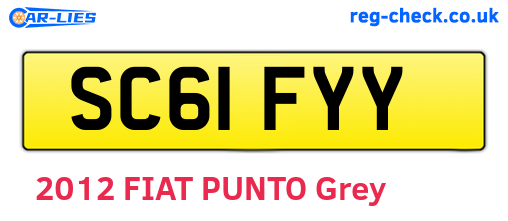 SC61FYY are the vehicle registration plates.