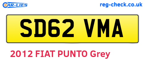 SD62VMA are the vehicle registration plates.