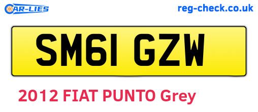 SM61GZW are the vehicle registration plates.