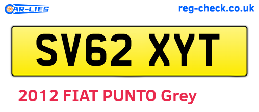 SV62XYT are the vehicle registration plates.