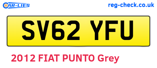 SV62YFU are the vehicle registration plates.