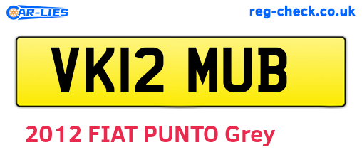 VK12MUB are the vehicle registration plates.
