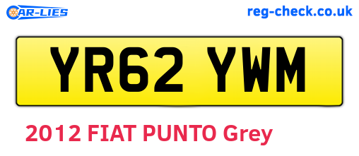 YR62YWM are the vehicle registration plates.