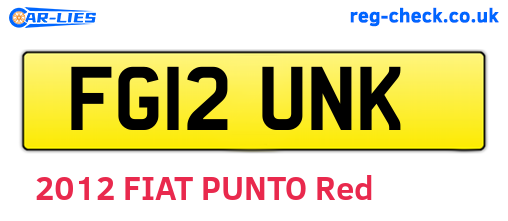 FG12UNK are the vehicle registration plates.