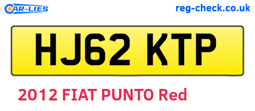 HJ62KTP are the vehicle registration plates.