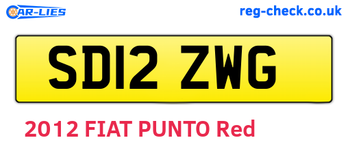 SD12ZWG are the vehicle registration plates.
