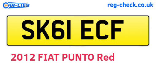 SK61ECF are the vehicle registration plates.