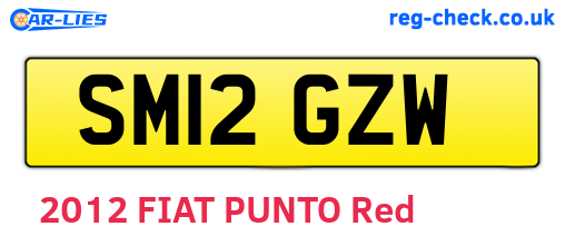 SM12GZW are the vehicle registration plates.