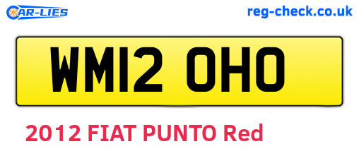 WM12OHO are the vehicle registration plates.