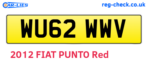 WU62WWV are the vehicle registration plates.