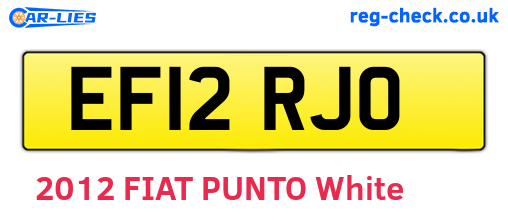 EF12RJO are the vehicle registration plates.