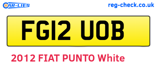 FG12UOB are the vehicle registration plates.
