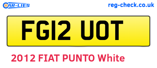 FG12UOT are the vehicle registration plates.