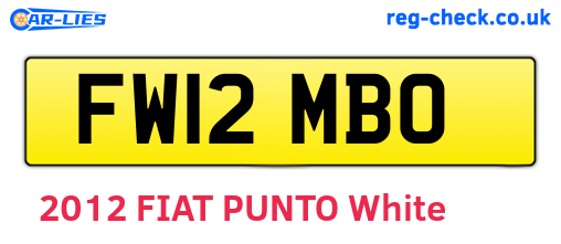 FW12MBO are the vehicle registration plates.