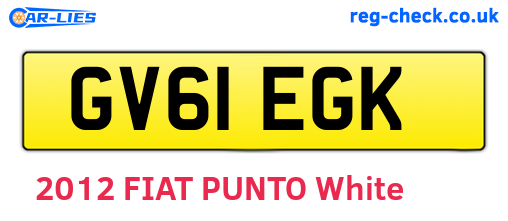 GV61EGK are the vehicle registration plates.