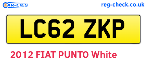 LC62ZKP are the vehicle registration plates.