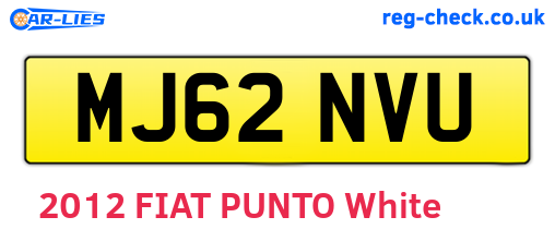 MJ62NVU are the vehicle registration plates.