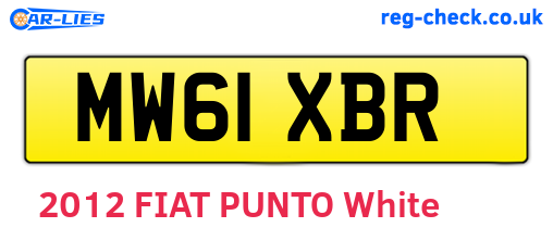 MW61XBR are the vehicle registration plates.
