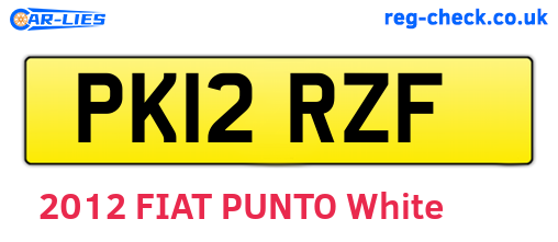PK12RZF are the vehicle registration plates.