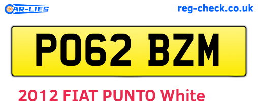 PO62BZM are the vehicle registration plates.