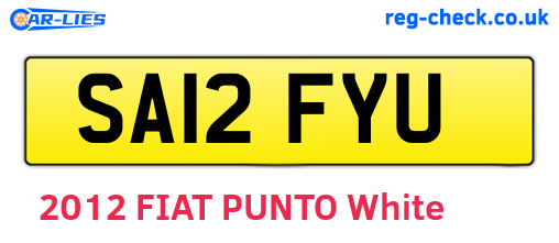 SA12FYU are the vehicle registration plates.