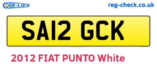 SA12GCK are the vehicle registration plates.