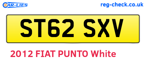 ST62SXV are the vehicle registration plates.