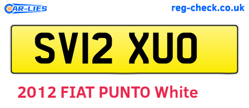 SV12XUO are the vehicle registration plates.