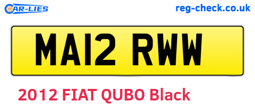 MA12RWW are the vehicle registration plates.