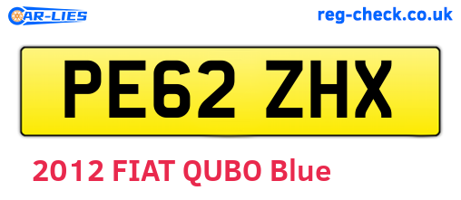 PE62ZHX are the vehicle registration plates.