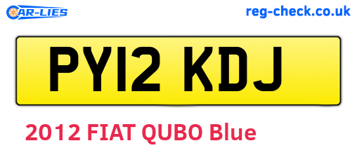 PY12KDJ are the vehicle registration plates.