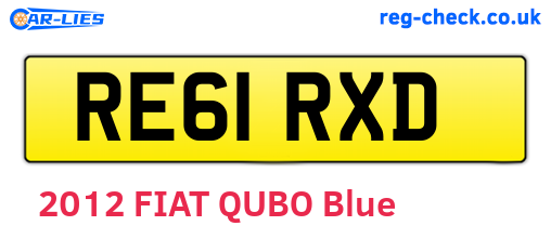 RE61RXD are the vehicle registration plates.