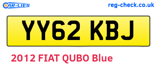YY62KBJ are the vehicle registration plates.