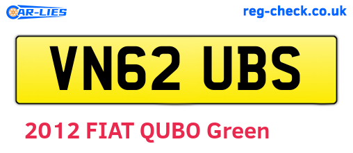 VN62UBS are the vehicle registration plates.