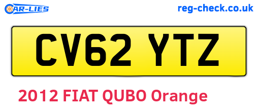 CV62YTZ are the vehicle registration plates.
