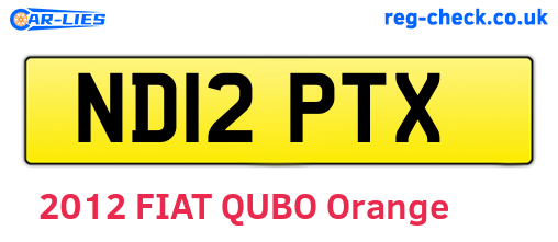 ND12PTX are the vehicle registration plates.