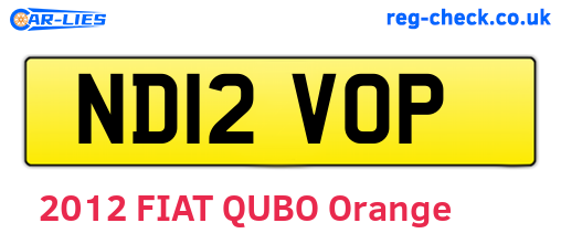 ND12VOP are the vehicle registration plates.