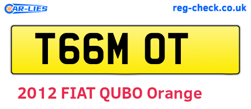 T66MOT are the vehicle registration plates.